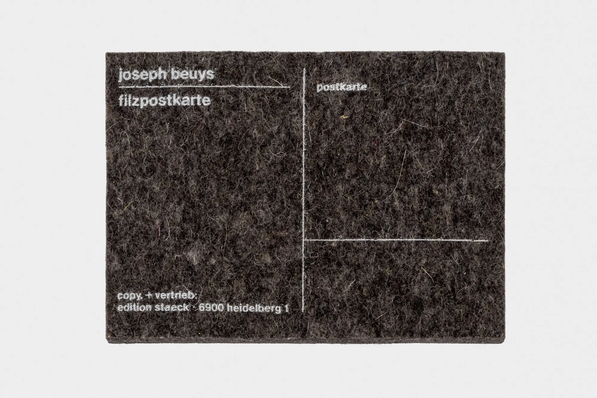 joseph beuys フェルト ポストカード　マルチプル Joseph Beuys / filzpostkarte | Gallery 5
